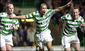 Larsson gives Celtic a vital advantage with a goal after 52 minutes