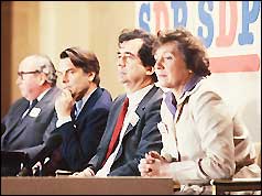 The 'gang of four' - (from left) Roy Jenkins, David Owen, Bill Rodgers, Shirley Williams