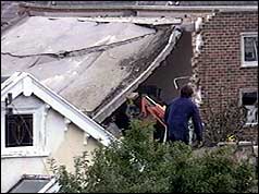 Bomb damage at Deal Barracks