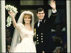 Duke and Duchess of York on their wedding day