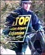 Luton Airport protester