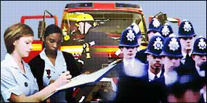 Police officers, firefighters and nurses