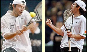 Sebastien Grosjean wins the first set