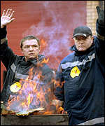 Striking firefighters