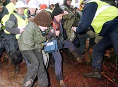 Protesters being arrrested