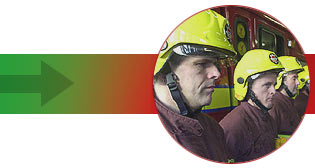 Firefighters line up ready for work at Euston fire station, London on Saturday morning