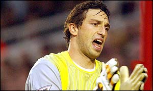 Arsenal goalkeeper Rami Shaaban keeps Aston Villa at bay 