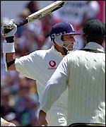 Mark Butcher swings his bat