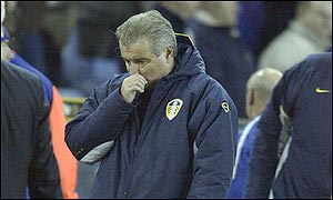 Embattled manager Terry Venables trudges off the pitch after Scott Parker's late winner for the Addicks