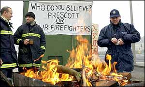 Firefighters during the last eight-day strike