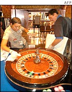 The ship's roulette is cleaned with bleach solution