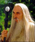 Christopher Lee as Saruman in Lord of the Rings
