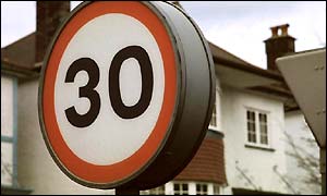 30mph speed limit sign in residential area
