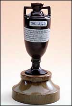 A replica of the Ashes urn