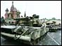 Tanks patrol in Red Square after army coup