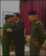Saddam accepting congratulations 