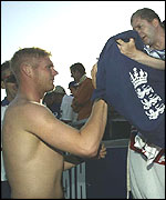 Matthew Hoggard and adoring fans