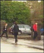 Pupils arriving at Cowbridge Comprehensive