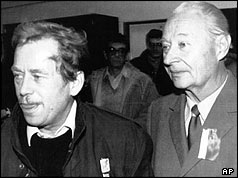 Vaclav Havel and Alexander Dubcek