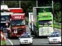 Lorries drive slowly along the A1 (PA)