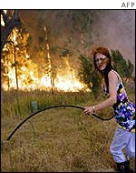 Fires on the outskirts of Sydney