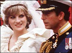 Prince and Princess of Wales on their wedding day in 1981