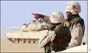 US soldiers on exercise in Kuwait