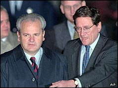 Slobodan Milosevic and Richard Holbrooke