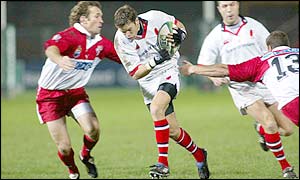Ulster full-back Bryn Cunningham in action against Biarritz in the Heineken Cup