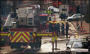 Firefighters on Edinburghs South Bridge