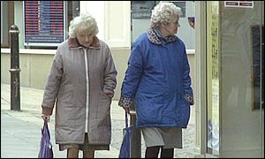 Elderly women walking 