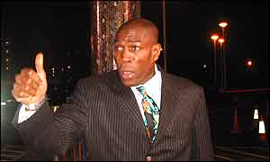 Frank Bruno arrives