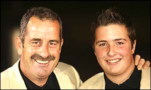 Sam Torrance arrives at the awards with his son