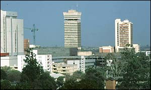 Business district in Lusaka, Zambia