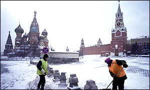 Moscow covered in snow