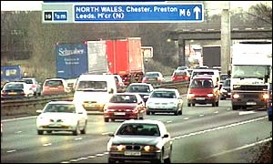 Busy traffic on the M6
