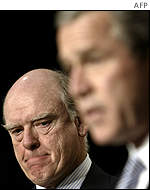 Treasury Secretary nominee John Snow (left) and President George W Bush