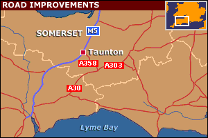 Map of A30 A303