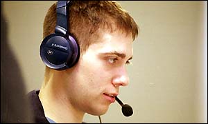 Man wearing headset and microphone