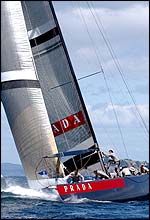 Prada in action off Auckland
