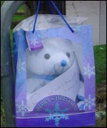 Teddy bear left at the accident site