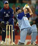 Waugh hits a six for New South Wales against England