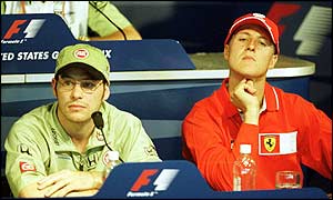 Jacques Villeneuve and Michael Schumacher