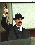 Iraqi president Saddam Hussein