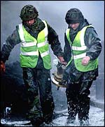 Army crews in Lancashire