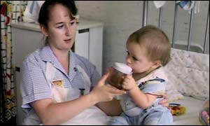 Nurse and child in hospital