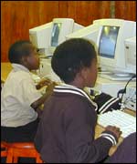 South African children using the machines, IBLF