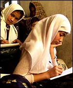 Girl in Afghan school