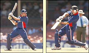 Marcus Trescothick and Nick Knight play some powerful strokes