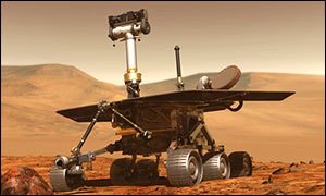 Simulated image of Nasa Rover on Mars